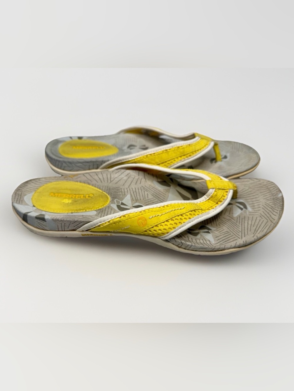 Womens 9 Merrell Lorelei Thong Yellow Flip Flop Sandals Slides Shoes J89226